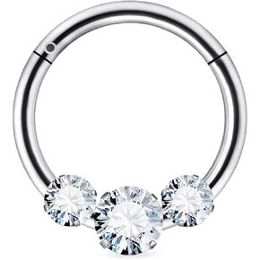 Ruifan 20g 18g 16g Titanium Rings Rings For Women Square Crown Leaf Flower Flower Flower Comped Septum nose Rip Lip Helix Grayix Adring Daith Rook Conch Body Jewelry for Women