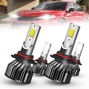 led headlight bulbs, compatible with Honda Civic 2006-2013 led headlights,9005/HB3 High Beam + 9006/HB4 Low Beam, 20000LM led headlights Combo,Pack of 4