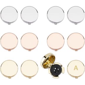 Superfindings 12pcs 3 Colors Cover Cover Button Cover Cofflinks Brass Blank Cufflinks Tresh Setress 14.5mm Tresh