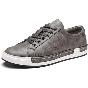 Men Leather Casual Shoes Lace-up Oxford Fashion Non-Slip Flats Trendy Business Comfortable Sneakers in Kuwait