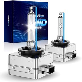 Marsauto D1S HID Bulbs, 66144 66140 85140 85415 (85415C1) for HID Replace, 35W 6000K Cold White Xenon Bulb, Plug and Play, Pack of 2