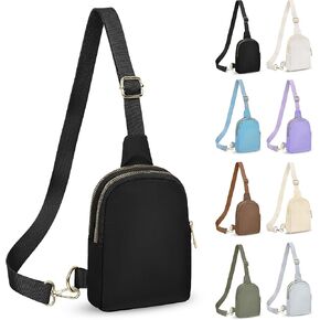 2-Zipper Crossbody Sling Bag，Sling Chest Bag with Ajustable Strap Gift for Men and Women