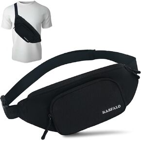 حقيبة Fanny Pack & Crossbody للرجال نساء ، حزم الخصر الأزياء حقيبة حزام قابلة للتعديل للرياضة ، التمرين ، السفر ، الركض ، المشي لمسافات طويلة خالية من الهواتف (النمط 03 ، الأسود)