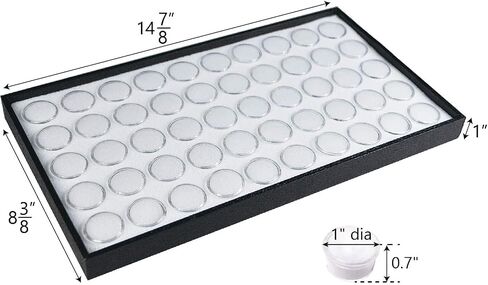 50 White Foam Gem with Stackable Tray for Gemstones, Watch Parts, Jewelry Findings Storage Organizer. Free Jewelry Polishing Cloth in Saudi Arabia