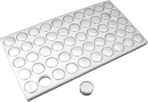 50 White Foam Gem with Stackable Tray for Gemstones, Watch Parts, Jewelry Findings Storage Organizer. Free Jewelry Polishing Cloth in Saudi Arabia
