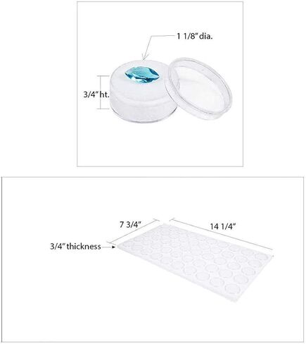50 White Foam Gem with Stackable Tray for Gemstones, Watch Parts, Jewelry Findings Storage Organizer. Free Jewelry Polishing Cloth in Saudi Arabia