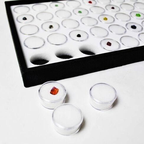 50 White Foam Gem with Stackable Tray for Gemstones, Watch Parts, Jewelry Findings Storage Organizer. Free Jewelry Polishing Cloth in Saudi Arabia