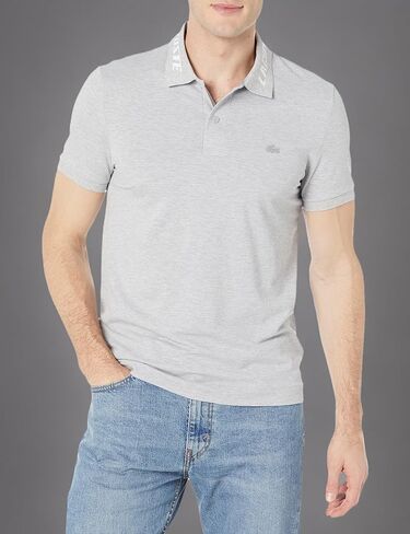 Lacoste Men's Jacquard Collar Detail Short Sleeve Shirt in Saudi Arabia