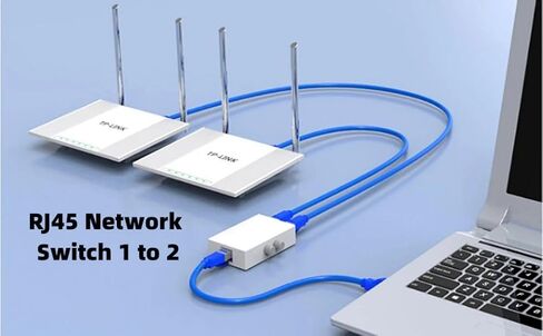 CY RJ45 Splitter Adapter,STP UTP Cat6 RJ45 8P8C Plug to Dual RJ45 Network Ethernet Splitter Switcher Adapter 2Pcs/Set in Saudi Arabia