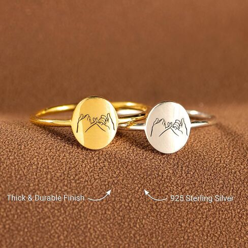 STORYJEWELLERY خاتم الوعد الخنصر، خواتم الصداقة من الفضة الإسترلينية عيار 925 للنساء الأصدقاء، مجوهرات هدية لأفضل الأصدقاء، خاتم الأخوات الركوب أو الموت، خواتم بيان BFF لأفضل الأصدقاء in Kuwait