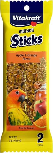 Vitakraft Crunch Sticks Apple & Orange Flavor Bird Treat for Conures (2 Sticks), 3.5 oz in Saudi Arabia
