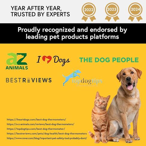 iProven Pet Thermometer (Termometro) for Accurate Fever Detection, Suitable for Cats/Dogs, Waterproof Pet Thermometer, Fast and Accurate Measurements in 20 Seconds - DT-K117 in Kuwait