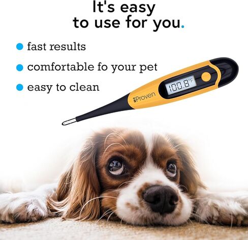 iProven Pet Thermometer (Termometro) for Accurate Fever Detection, Suitable for Cats/Dogs, Waterproof Pet Thermometer, Fast and Accurate Measurements in 20 Seconds - DT-K117 in Kuwait