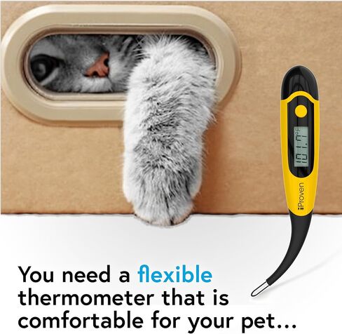 iProven Pet Thermometer (Termometro) for Accurate Fever Detection, Suitable for Cats/Dogs, Waterproof Pet Thermometer, Fast and Accurate Measurements in 20 Seconds - DT-K117 in Kuwait