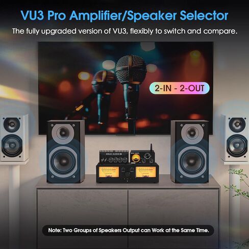 Douk Audio VU3 Dual Analog VU Meter, 2-Way Amplifier/Speaker Switch, Audio Switcher Box with DB Panel Display in Saudi Arabia