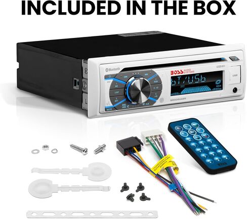BOSS Audio Systems MR508UABW Marine Boat Stereo - Single Din, Bluetooth Audio and Calling Head Unit, AM/FM Radio Receiver, CD Player, Weatherproof, USB in Saudi Arabia