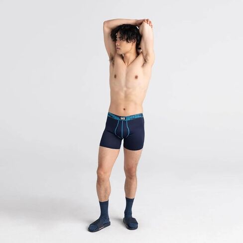 SAXX Men's Underwear - SPORT MESH Boxer Briefs with Built-In Pouch Support – Workout Boxer Briefs, Pack of 2, Navy Digi DNA/Black, Large in Saudi Arabia