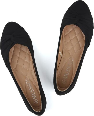 حذاء نسائي من MUSSHOE بدون كعب مريح للنساء ذو سلاسل مريحة بدون كعب حذاء مسطح بمقدمة مدببة للنساء in Kuwait