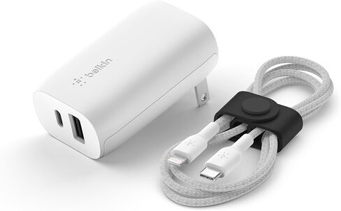 Belkin USB C Wall Charger 32W C to C Cable Included PD with 20W USB C & 12W USB A Ports for USB-C Power Delivery in Saudi Arabia