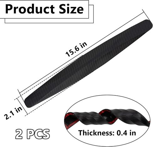 2 PCS Bumper Guard Strip, Car Bumper Guard, Front Bumper Decorative Strip, Car Bumper Anti-Scratch Strips for Cars SUV Pickup Truck (Black) in Saudi Arabia