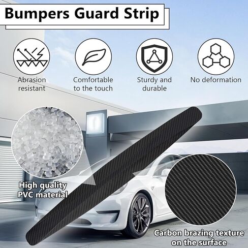 2 PCS Bumper Guard Strip, Car Bumper Guard, Front Bumper Decorative Strip, Car Bumper Anti-Scratch Strips for Cars SUV Pickup Truck (Black) in Saudi Arabia