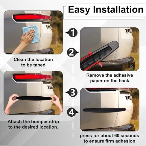 2 PCS Bumper Guard Strip, Car Bumper Guard, Front Bumper Decorative Strip, Car Bumper Anti-Scratch Strips for Cars SUV Pickup Truck (Black) in Saudi Arabia