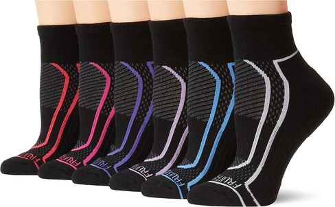 Fruit Of the Loom Women's CoolZone Cotton Ankle Socks (6 Pack), White Assorted 1, 4-10 in Saudi Arabia