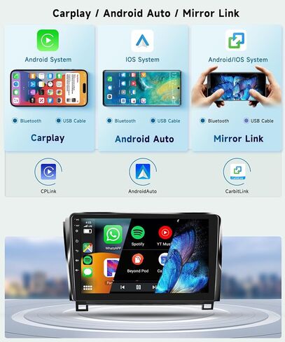 for Toyota Sequoia 2008-2019/Toyota Tundra 2007-2013 Android Car Stereo 2+32G Support Wireless Carplay&Android Auto with 10.1" Touchscreen WiFi GPS luetooth HiFi FM/RDS Radio USB Backup Camera in Kuwait