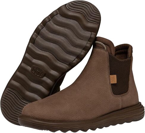 Hey Dude Branson Boot Craft Leather Brown Size 9 | Men's Boots | Men's Pull on Boots | Comfortable & Light-Weight in Saudi Arabia