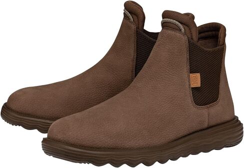 Hey Dude Branson Boot Craft Leather Brown Size 9 | Men's Boots | Men's Pull on Boots | Comfortable & Light-Weight in Saudi Arabia