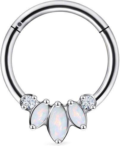 Ruifan 20g 18g 16g Titanium Rings Rings For Women Square Crown Leaf Flower Flower Flower Comped Septum nose Rip Lip Helix Grayix Adring Daith Rook Conch Body Jewelry for Women in Kuwait