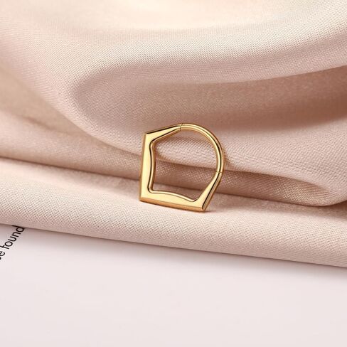 PEAKLINK G23 Titanium Septum Ring 16G Septum Jewelry Minimalist Triangle Nose Hoop Ring Helix Daith Rook Tragus Cartilage Earrings for Women Conch Piercing Jewelry in Saudi Arabia