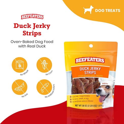 Beefeaters Duck Jerky Strip Treats for Dogs | 38 oz in Kuwait