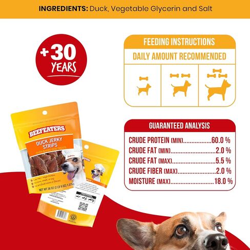Beefeaters Duck Jerky Strip Treats for Dogs | 38 oz in Kuwait