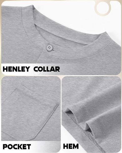 Riyiper 3 Pack Men's Big and Tall Henley T-Shirts, Short Sleeve Pocket Cotton Loose Fit Shirt Summer Oversized Button Tee in Saudi Arabia
