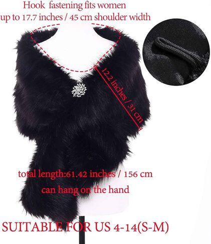 Yfe Women's Faux Fur Wraps Long Wedding Fur Shawl 1920s Sleeveless Bridal Fur Stole Scarf for Bride and Bridesmaid (White) in Saudi Arabia