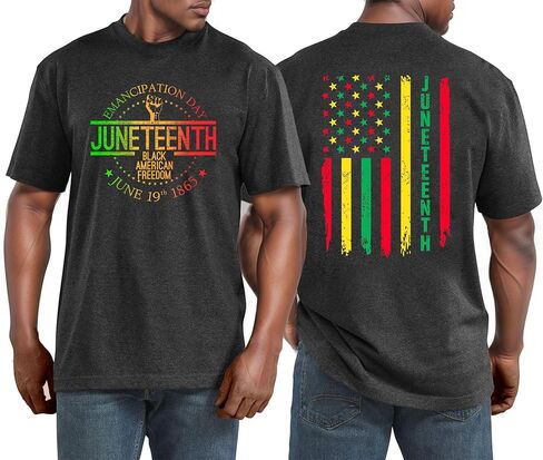 قميص Juneteenth للرجال الأمريكيين من أصل أفريقي Freendom T-Shirt Black History Month Short Sleeve 1865 Tee Tops in Kuwait