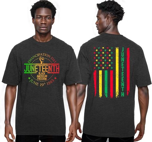 قميص Juneteenth للرجال الأمريكيين من أصل أفريقي Freendom T-Shirt Black History Month Short Sleeve 1865 Tee Tops in Kuwait