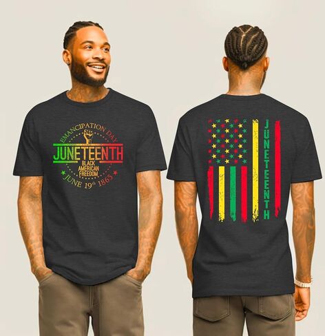 قميص Juneteenth للرجال الأمريكيين من أصل أفريقي Freendom T-Shirt Black History Month Short Sleeve 1865 Tee Tops in Kuwait