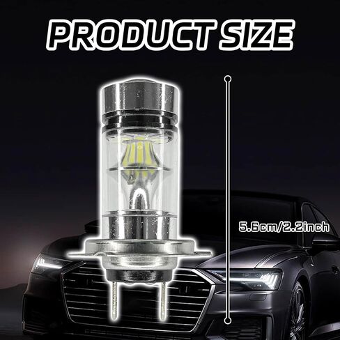 2PCS H7 Bulb Headlight Bulbs Fog Light Bulb, H7 Headlight Bulbs H7 Low Beam Headlight Bulb 12V 100W Daytime Running Lights Front Light Lamp Plug and Play for Most Vehicles (White) in Saudi Arabia