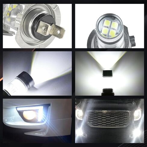 2PCS H7 Bulb Headlight Bulbs Fog Light Bulb, H7 Headlight Bulbs H7 Low Beam Headlight Bulb 12V 100W Daytime Running Lights Front Light Lamp Plug and Play for Most Vehicles (White) in Saudi Arabia