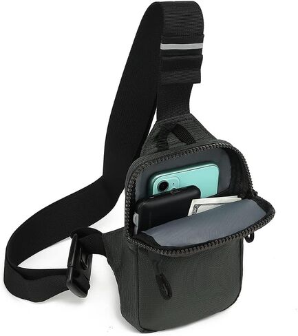 Small Crossbody Bags for Women Men, Waterproof Mini Crossbody Fanny Pack with Front Pocket, Small Sling Bag Cell Phone Passport Bag with Adjustable Strap (Grey) in Kuwait
