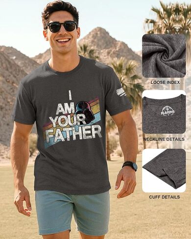 Flafens Men's T-Shirts for Dad - Fathers Day Shirts for Grandpa, Husband, Daddy, Crewneck Short Sleeve Graphic Tees Soft Tops in Kuwait