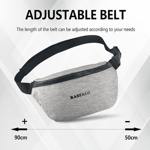 حقيبة Fanny Pack & Crossbody للرجال نساء ، حزم الخصر الأزياء حقيبة حزام قابلة للتعديل للرياضة ، التمرين ، السفر ، الركض ، المشي لمسافات طويلة خالية من الهواتف (النمط 03 ، الأسود) in Kuwait