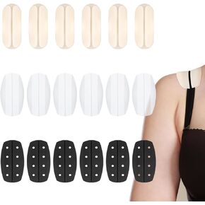 18pcs Bra Strap Cushion, Silicone Anti-Slip Shoulder Pads Band Soft Protectors Accessories Keep from Slipping Off Bra Strap Holders for Slipping (Skin Color, White, Black)
