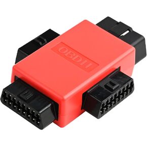 iKKEGOL Pocket OBD2 OBDII Full 16 Pin Male to 3 Female 1 to 3 OBD Cable Splitter Converter Adapter for Diagnostic Extender Red (Red)