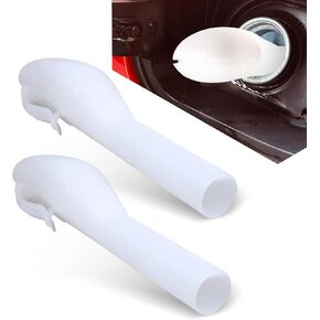 2 PCS Car Fuel Tank Funnel, 8U5A-17B068-EB 1782177 1833948 2050651 Vehicle Fuel Tank Accessories with Tube, Waterproof Durable Automotive Funnel, Compatible with Ford (White)