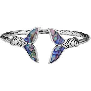 Ornaland Cuff Bracelets Mermaid Tail Bangle Bracelet Adjustable Open Mermaid Hand Chain Cuff Charm Bracelet Jewelry Gift for Women