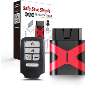 Simple Programmable Keyfob, Car Key Fob OBD Programmer Kit Replacement for 2016 2017 2018 2019 Honda Pilot CR-V Civic Smart Remote 433Mhz FCCID: KR5V2X (OBD Tool Kit)