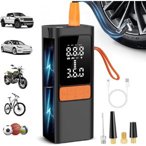 Tire Inflator Portable Air Compressor-150PSI & 10000mAh Portable Air Pump, Accurate Pressure LCD Display, 4X Fast Inflation for Cars, Pickup Truck,Bikes & Motorcycle Tires, Balls (Vertical)